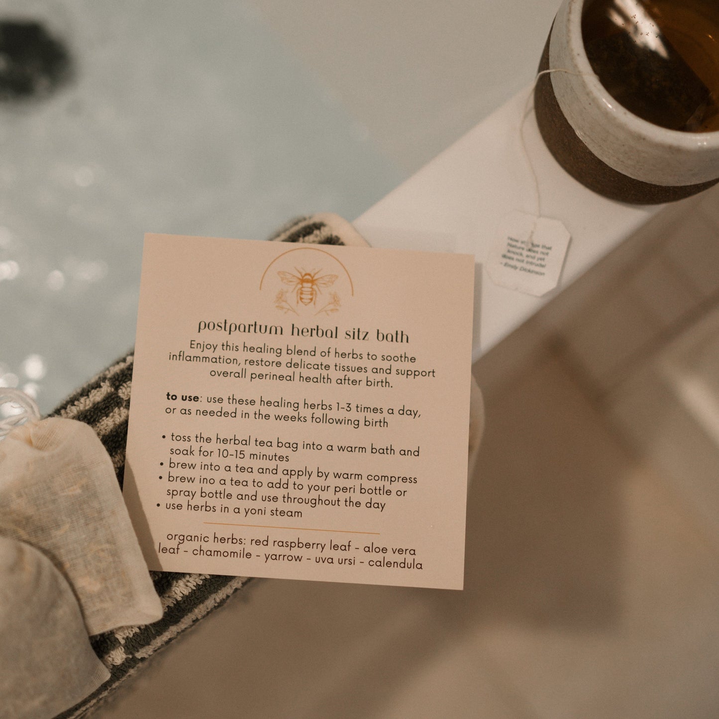 postpartum herbal sitz bath by Honeybee Hippie – Eco-Friendly and Sustainable
