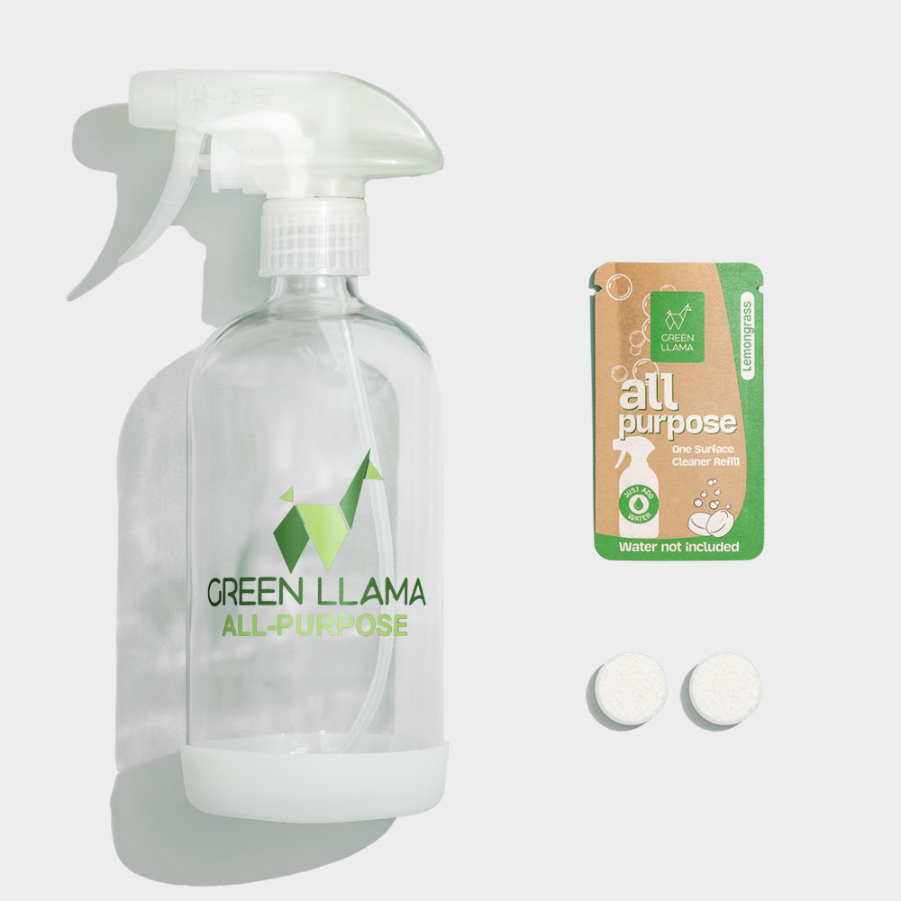 All-Purpose Spray Glass Bottle Cleaning Kit with Lemongrass Essential Oil
