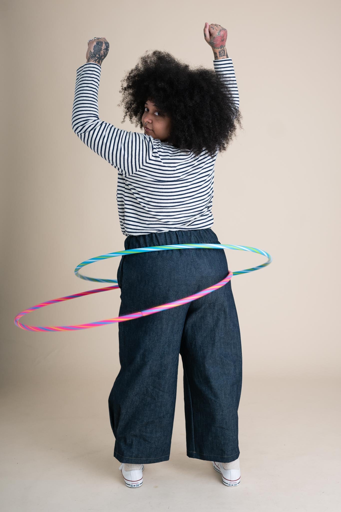 Crescent Moon Pants (Updated) in Cone Denim