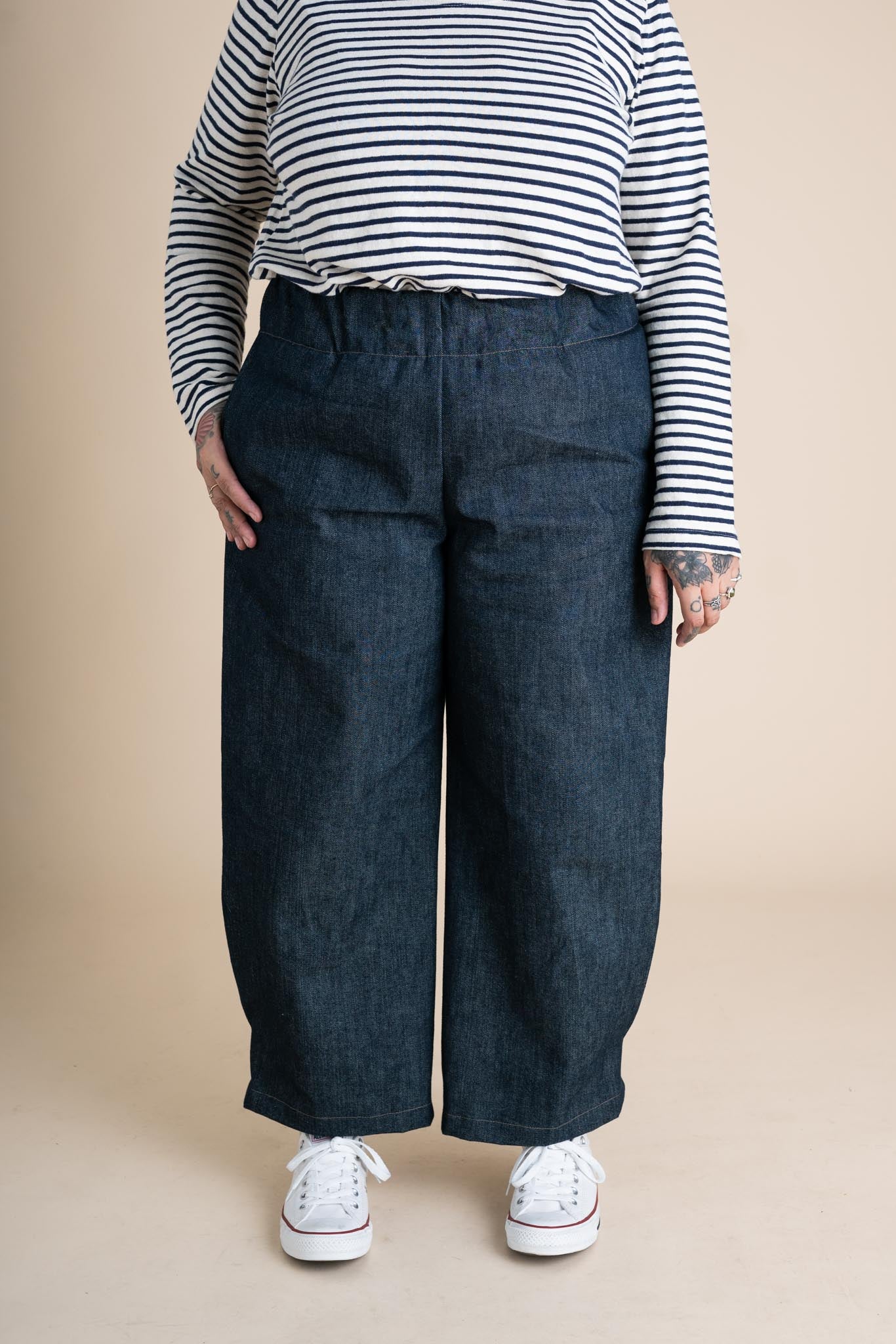 Crescent Moon Pants (Updated) in Cone Denim