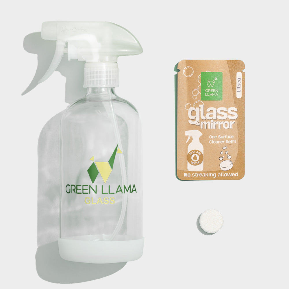 Streak-Free Glass & Mirror Cleaner Kit with Litsea Cubeba Fragrance