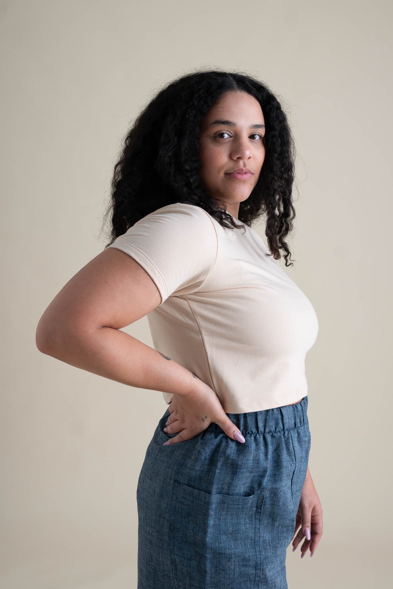 Eden Crop Tee in Vanilla