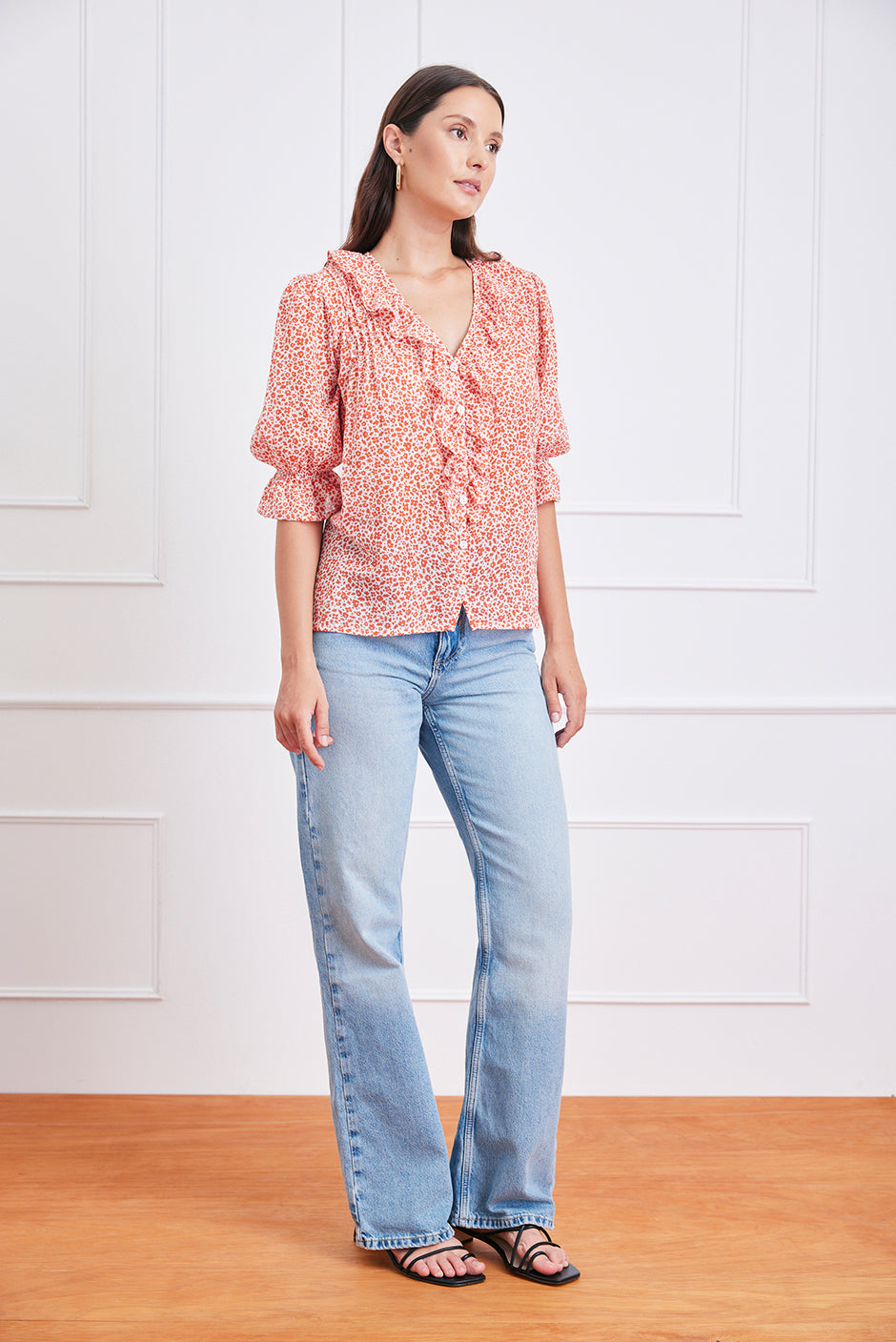 Chloe Shirt in Chili Vintage Bloom