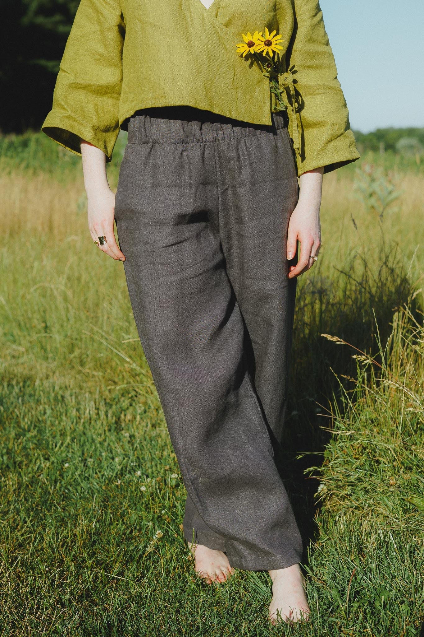 Crescent Moon Pants in Stone