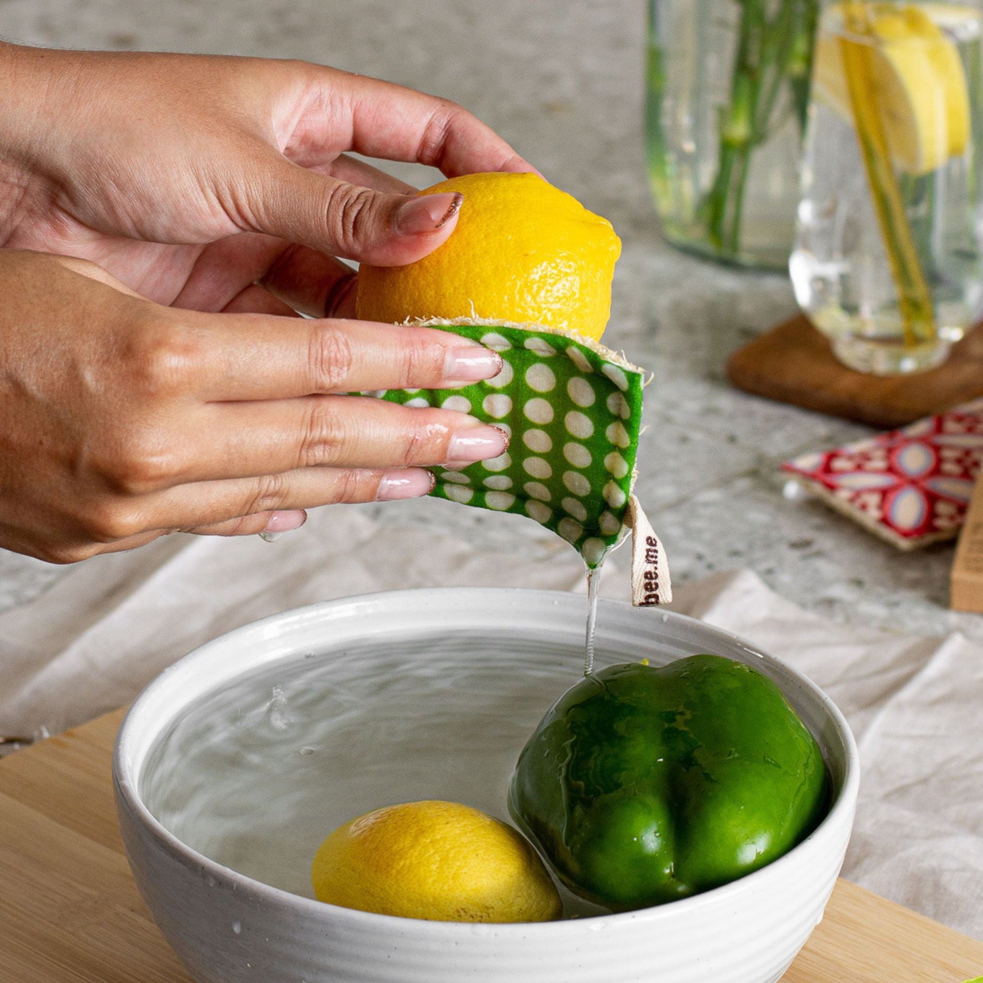 Safe to use natural organic plant-based dish scrubber use to clean fruit & veggies. 