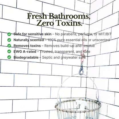Bathroom Cleaner Refill Pouch and Glass Bottle Set