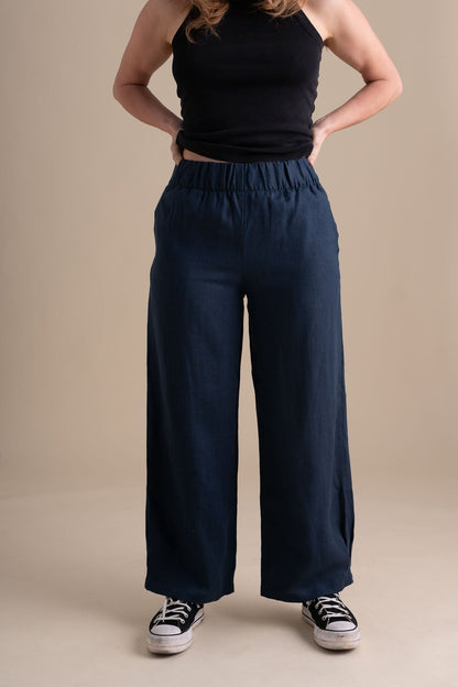 Crescent Moon Pants in Navy