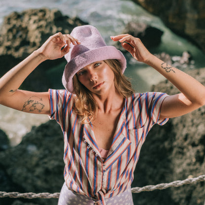 BLOOM Crochet Sun Hat In Lilac Purple