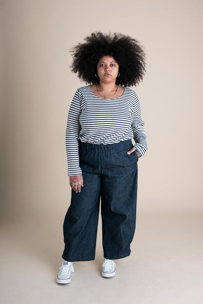 Crescent Moon Pants in Cone Denim