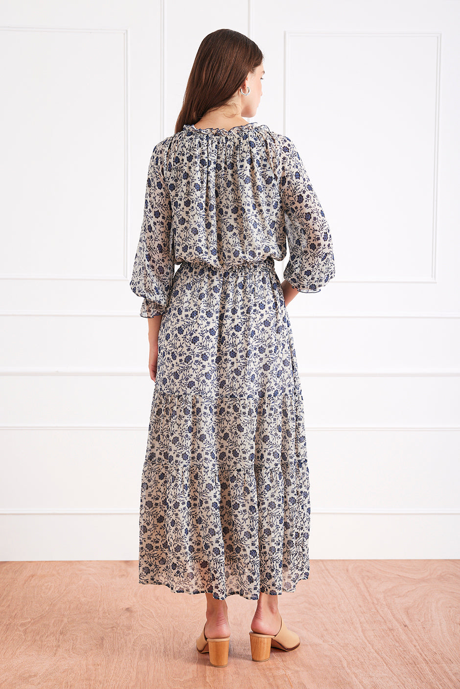 Esme Dress in Sapphire Vines