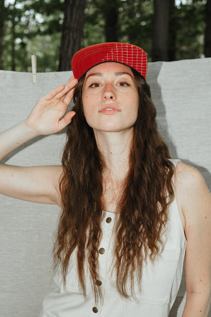 Quilted Camp Hat by Sundew Sewing in Paprika