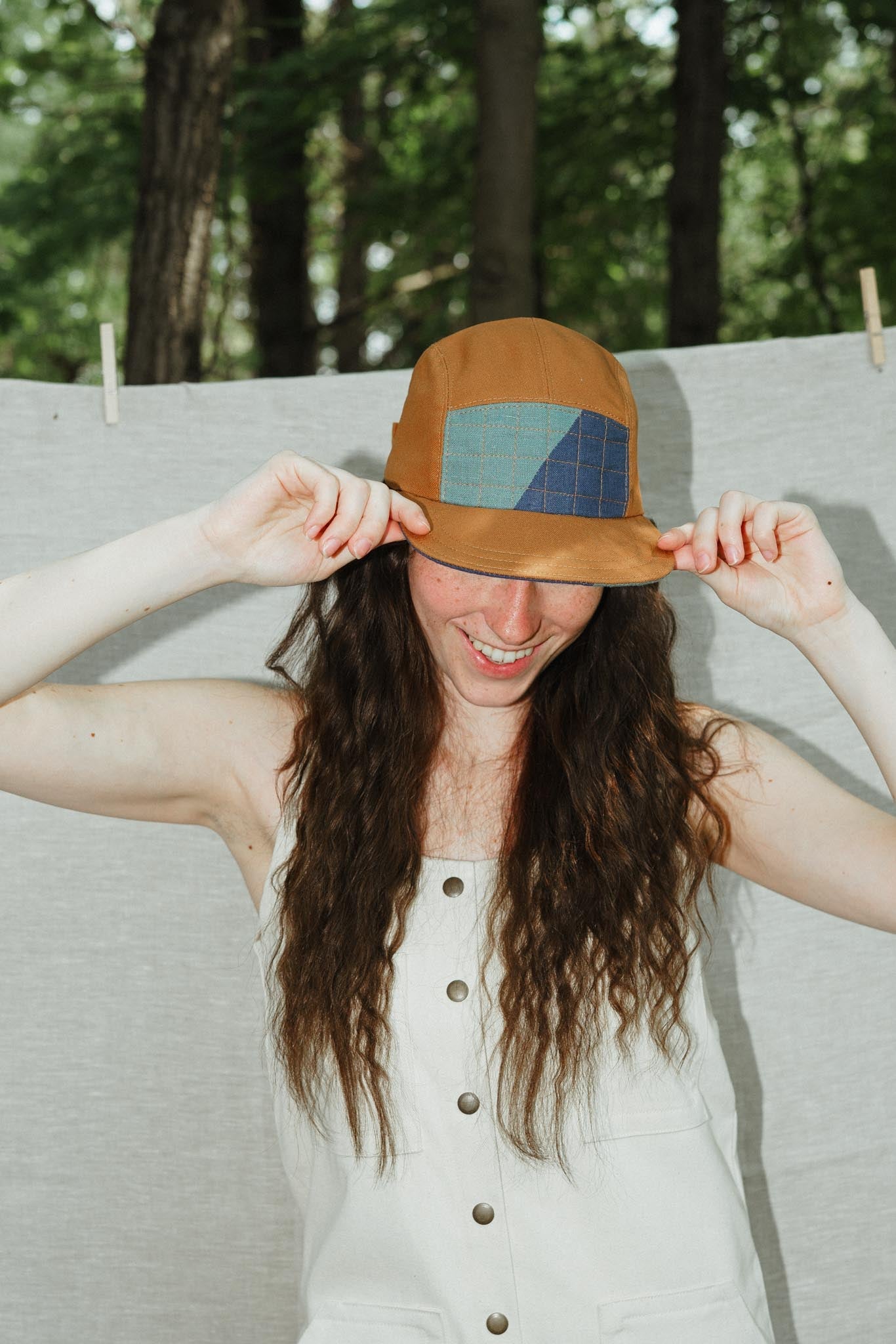 Quilted Camp Hat by Sundew Sewing in Navy