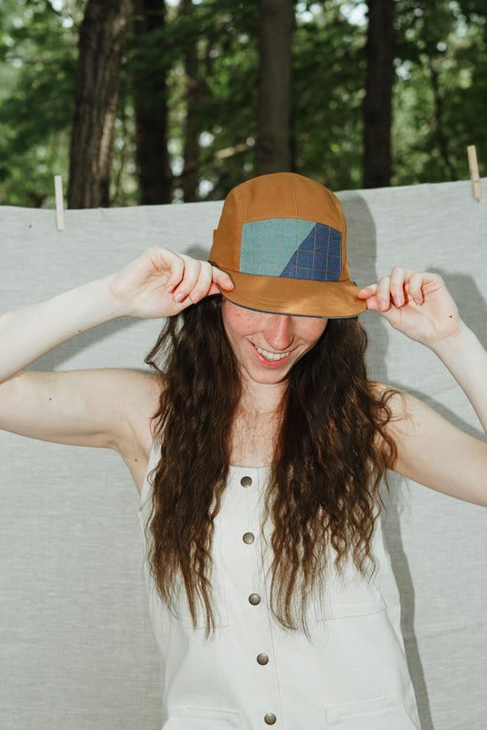Quilted Camp Hat by Sundew Sewing in Navy