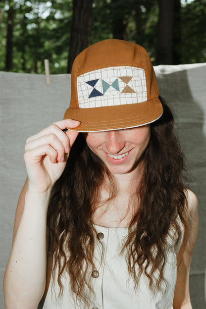 Quilted Camp Hat by Sundew Sewing in Grid