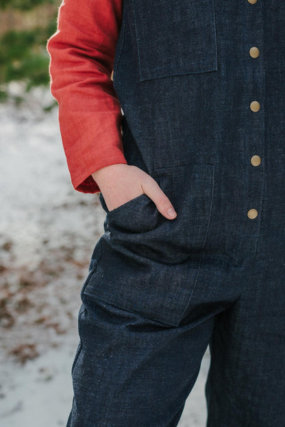 Rebel Denim Jumpsuit in Organic Indigo Dyed Denim