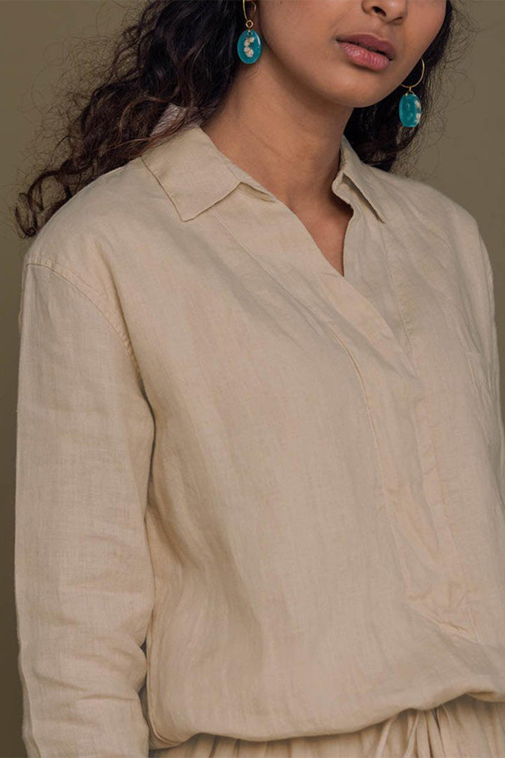 Meet me by the Cliff Dress in Neutral Beige