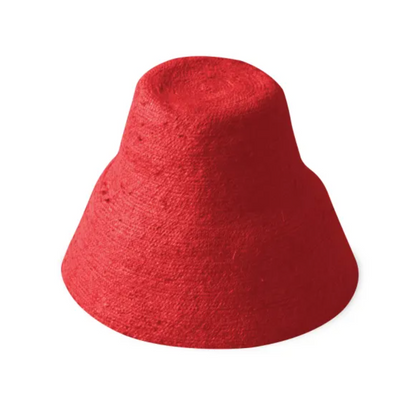 NAOMI Jute Clochet Straw Hat In Red