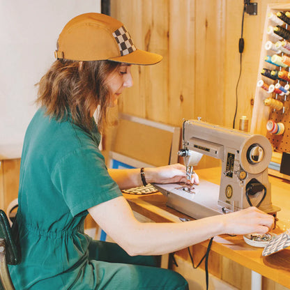 Quilted Camp Hat by Sundew Sewing in Grid