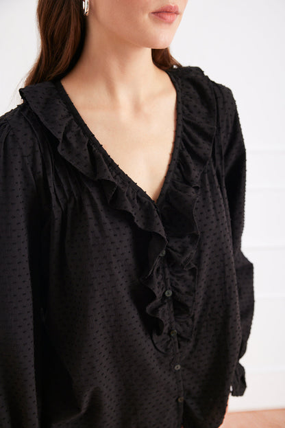 Long Sleeve Chloe Shirt in Black