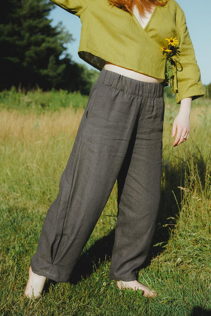 Crescent Moon Pants in Stone