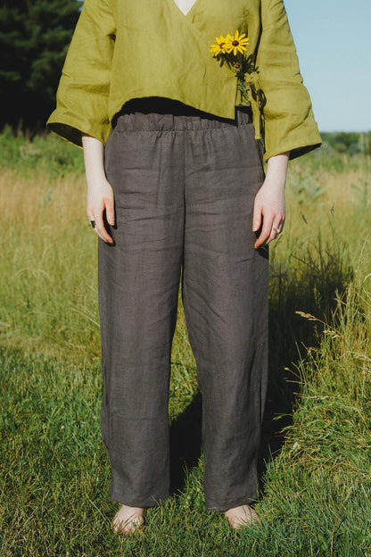 Crescent Moon Pants in Stone