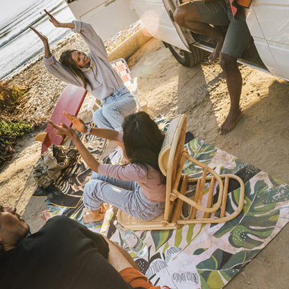 Festival Blanket: Monstera Green Pink